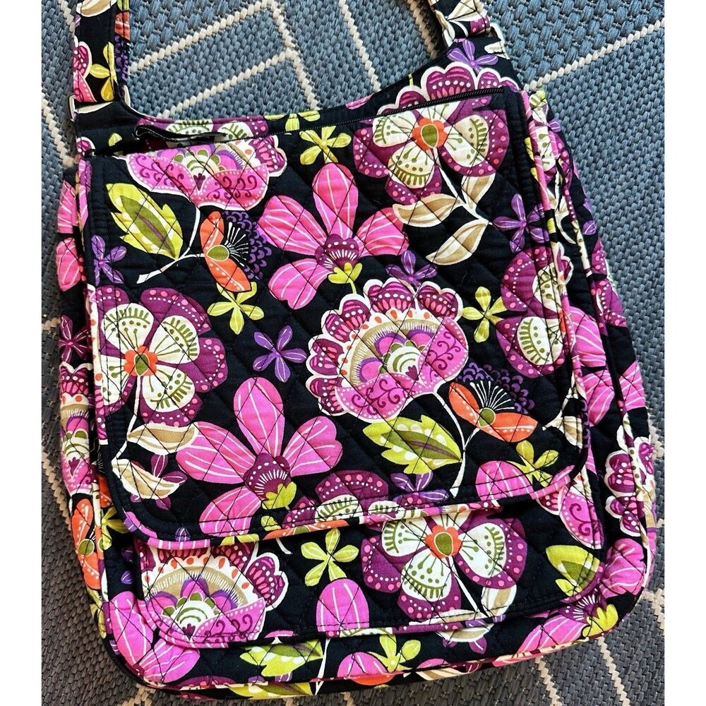 Vera Bradley Pirouette Pink Quilted Cotton Crossbody Mailbag Messenger Purse Y2K